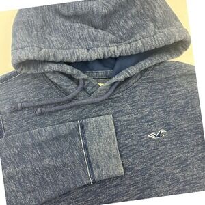Hollister Men's Blue Pullover Hoodie Sweater Medium Casual Preppy Knit